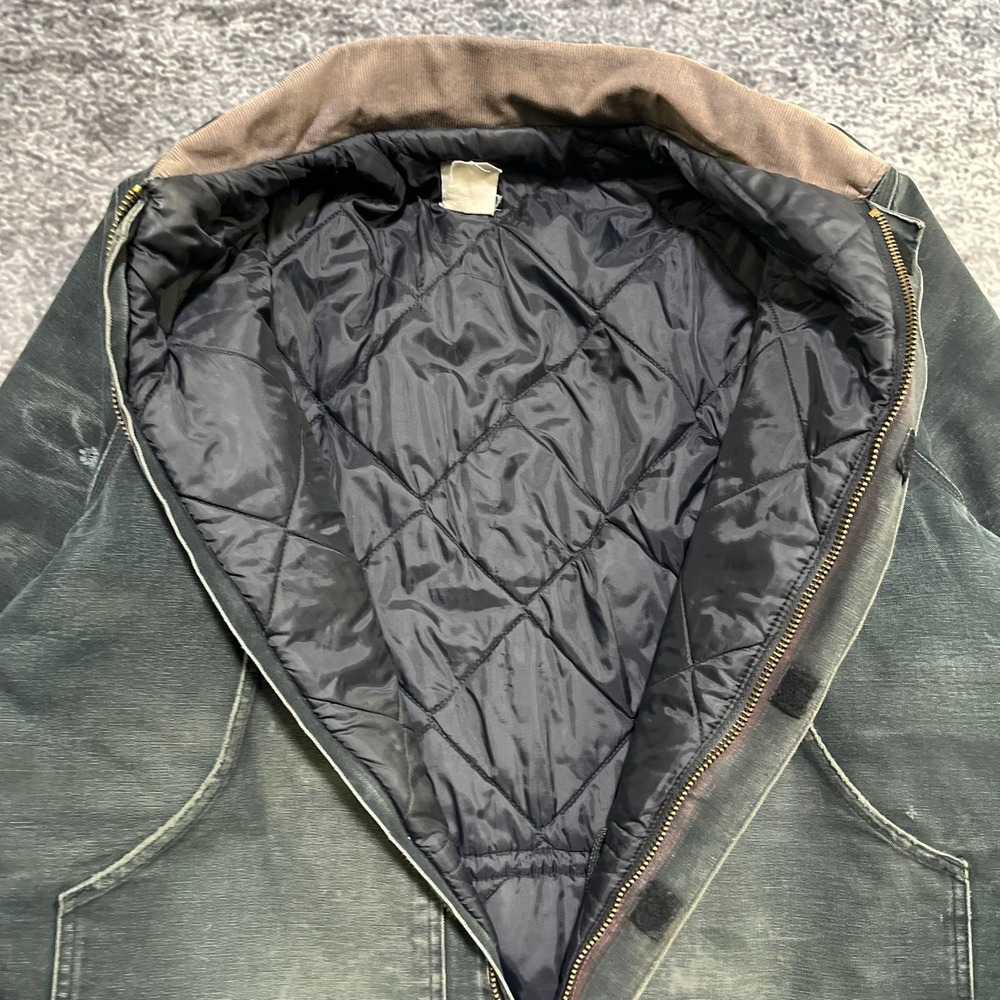 Carhartt Jacket Arctic Chore XXL Green Faded Distressed Workwear Vintage 90s - Picture 8 of 14